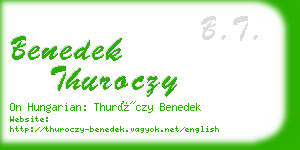 benedek thuroczy business card